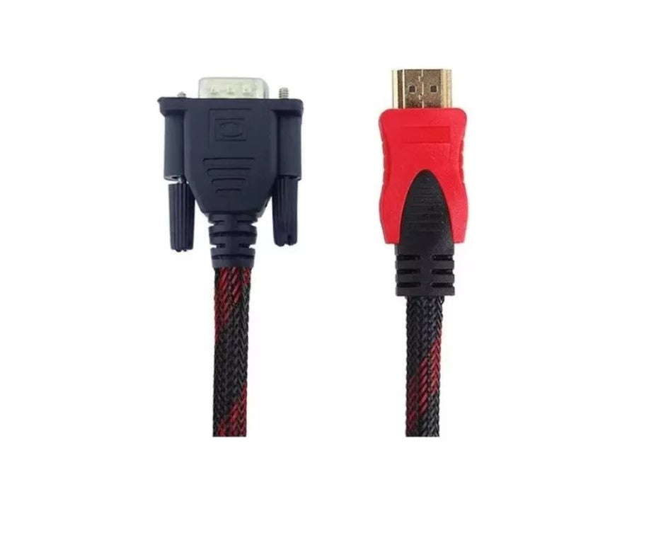 Cable Hdmi A Vga 1.5mts Pc/tv/monitor En Malla Con Filtro