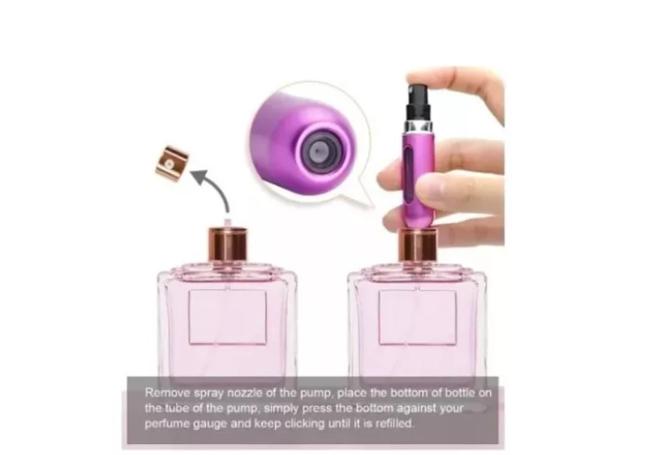 Botella Miniatura Para Perfume, Recargable Con Pulverizador