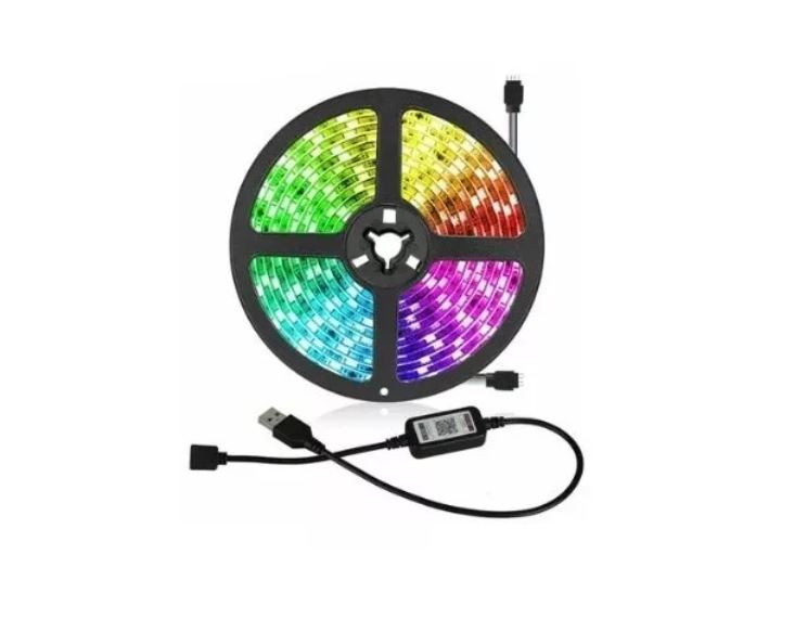 Cinta Tira Luz Led Control Rgb 5050 Bluetooth 2 Metros