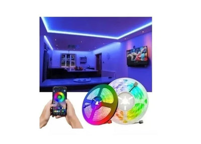 Cinta Tira Luz Led Control Rgb 5050 Bluetooth 5 Metros Ip65