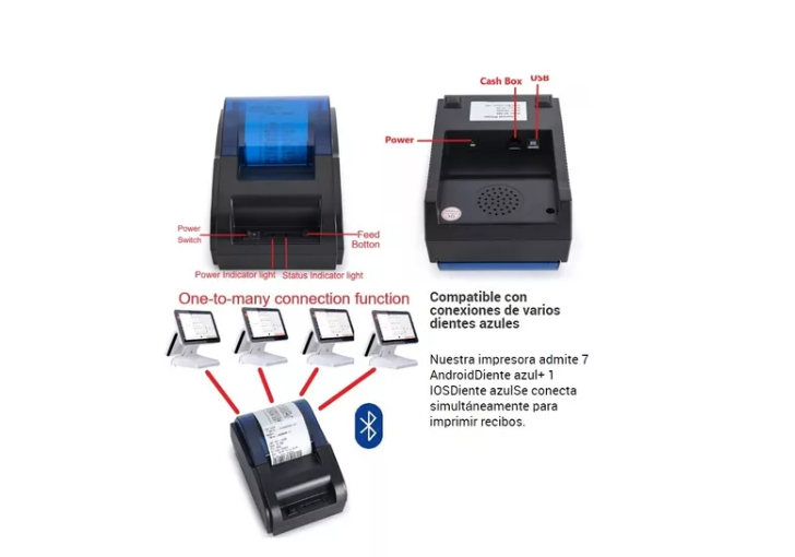 Impresora Térmica 80mmx40m Para Boletas + 5 Rollos Gratis