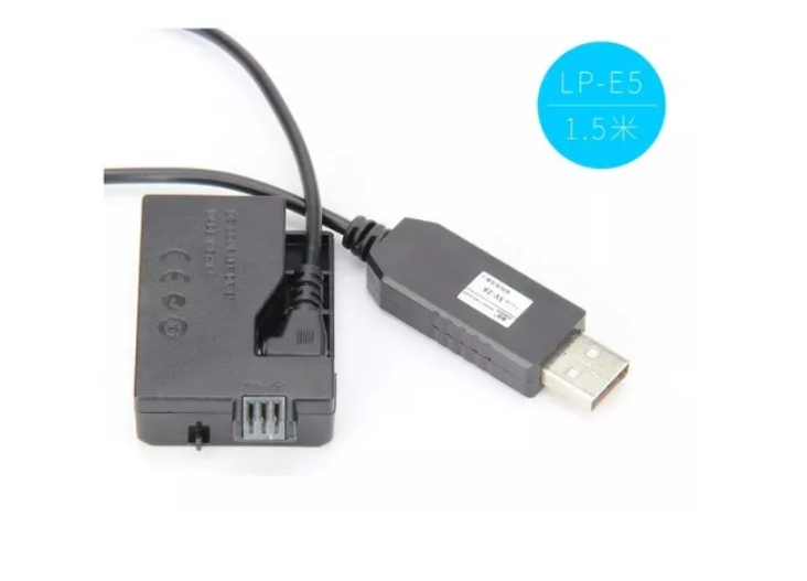 Adaptador Corriente Canon Lp-e5 + Cargador Usb 5v 3a. Dr-e5