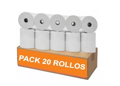 Caja 20 Rollos Papel Termicos 80x40 Metros Para Boletas